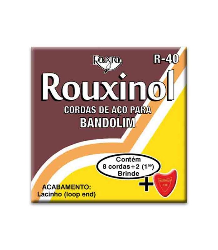 Rouxinol Mandolin String Set R40 8 Strings with Loop End