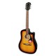 Photo of the Fender Folk Guitar model FA 125CE Sunburst front and three quarters