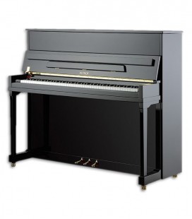 Photo of the Upright Piano Petrof model P122 H1 Higher Series front and in three quarters