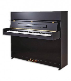 Photo of the Upright Piano Petrof model P118 S1 of the Middle Series front and in three quarters