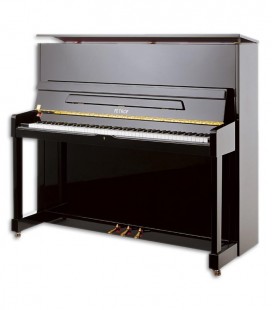 Photo of the Upright Piano Petrof model P125 M1 from the Higher Series front and three quarters