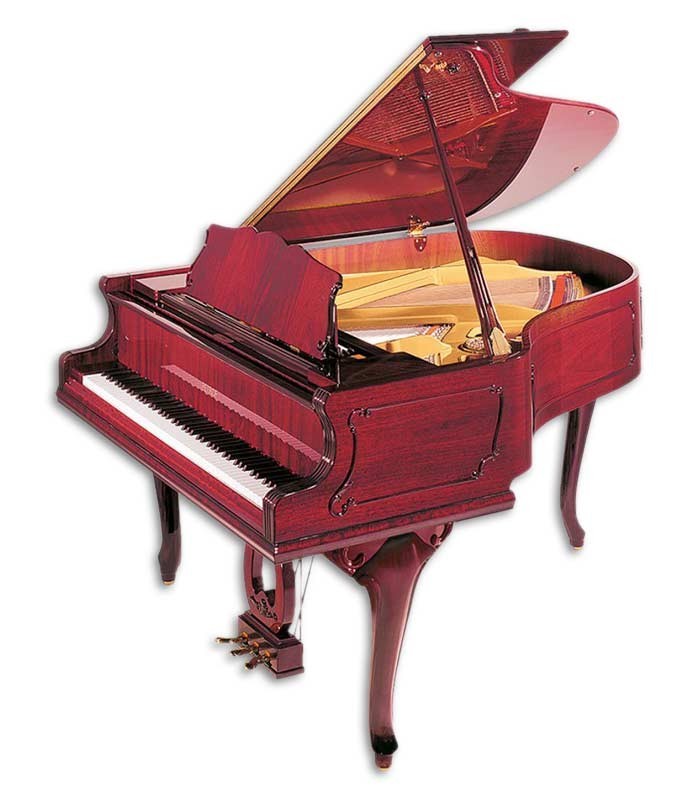 Photo of the Grand Piano Petrof model P173 Breeze Chipendale from the Style Collection front and in three quarters