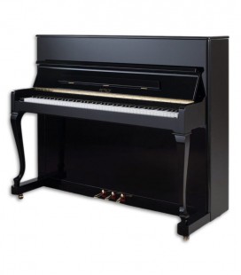 Photo of the Upright Piano Petrof model P118 D1 from the Style Collection front and in three quarters