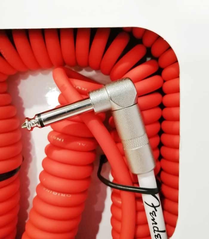 Photo detail of the Jack in L of the Cable for Guitar Fender Coil Cable Espiral