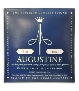 Photo of the cover of the package of the String Set Augustine Imperial Blue for Classical Guitar