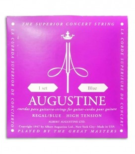 Photo of the cover of the package of the String Set Augustine Regal Blue for Classical Guitar