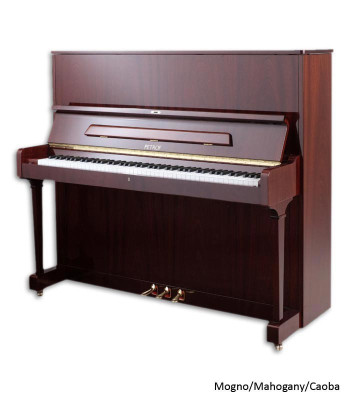 Photo of the Upright Piano Petrof P125 F1 with a mahogany cabinet