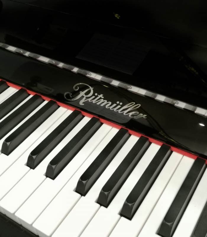 Ritmuller Upright Piano AEU118S PE Silent Classic 118cm Black Polish 3 Pedals