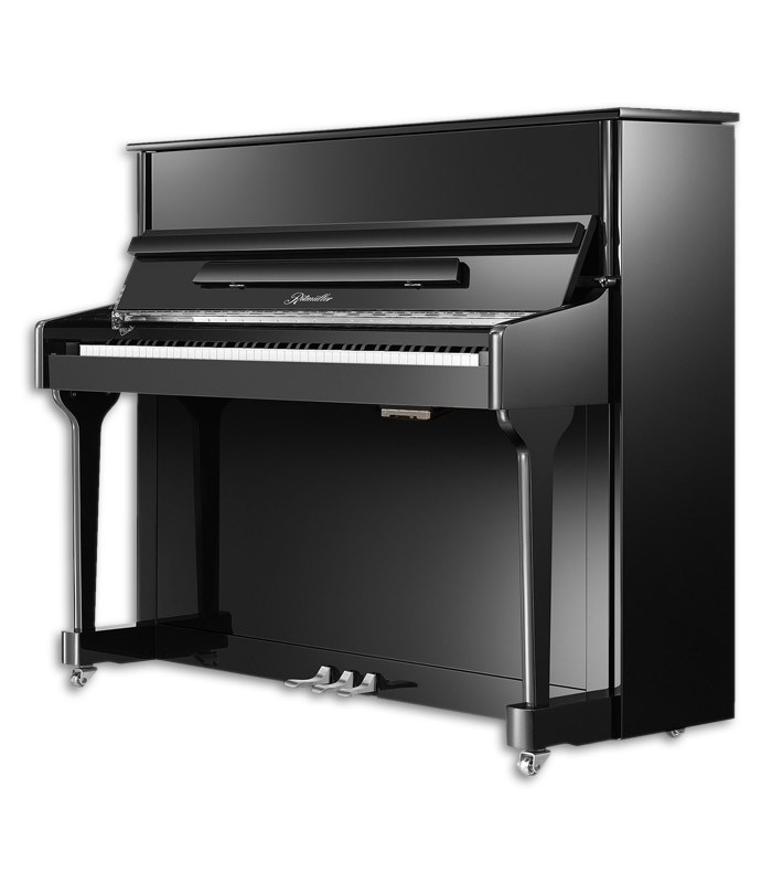 Image of the Ritmuller Upright Piano model AEU118S PE front and three quarters