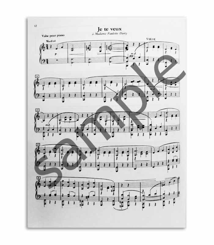 Photo of a sample of the contents of the Book Satie Pieces for Piano EP7342