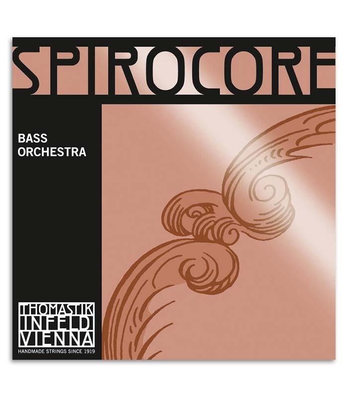 Photo of the cover of the package of the Thomastik Double Bass String Set Spirocore Orchestra 4/4