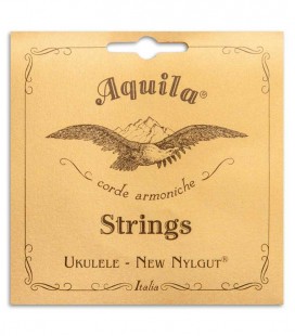 Photo of the cover of the package of the Aquila Baritone Ukulele String Set model 23U CGEA Tuning
