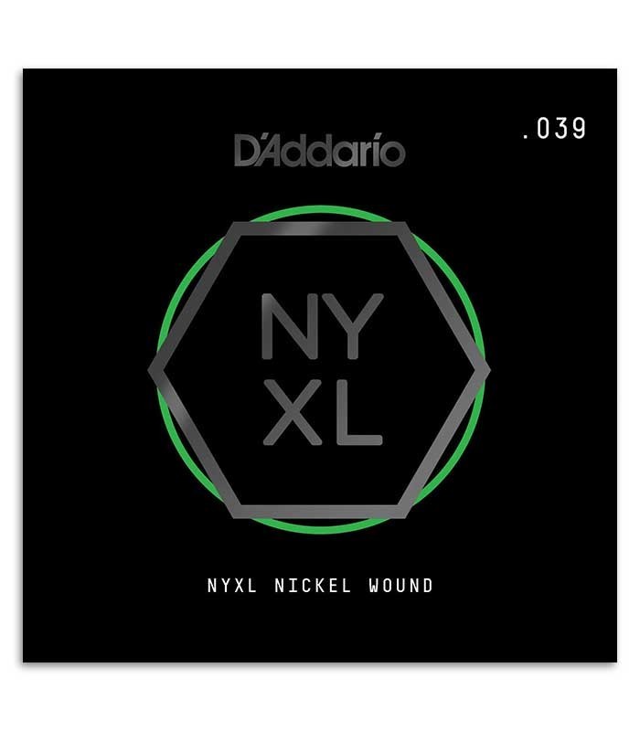 Photo of the package of the Strings DAddario NYNW039 Electric or acoustic guitar Nickel Wound