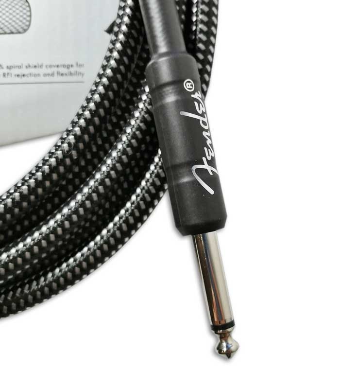 Photo detail of the jack of the Cable Fender Professional Gray Tweed 3m