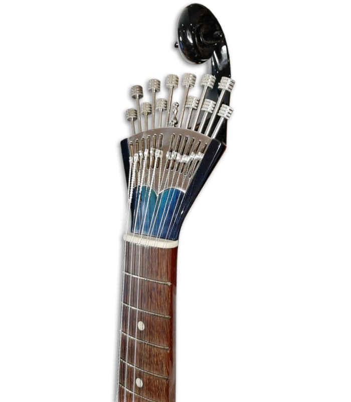 Photo of the Portuguese Guitar Artimúsica GPBBL Lisbon Model Blueburst Base Linden Top Acacia Bottom machine heads