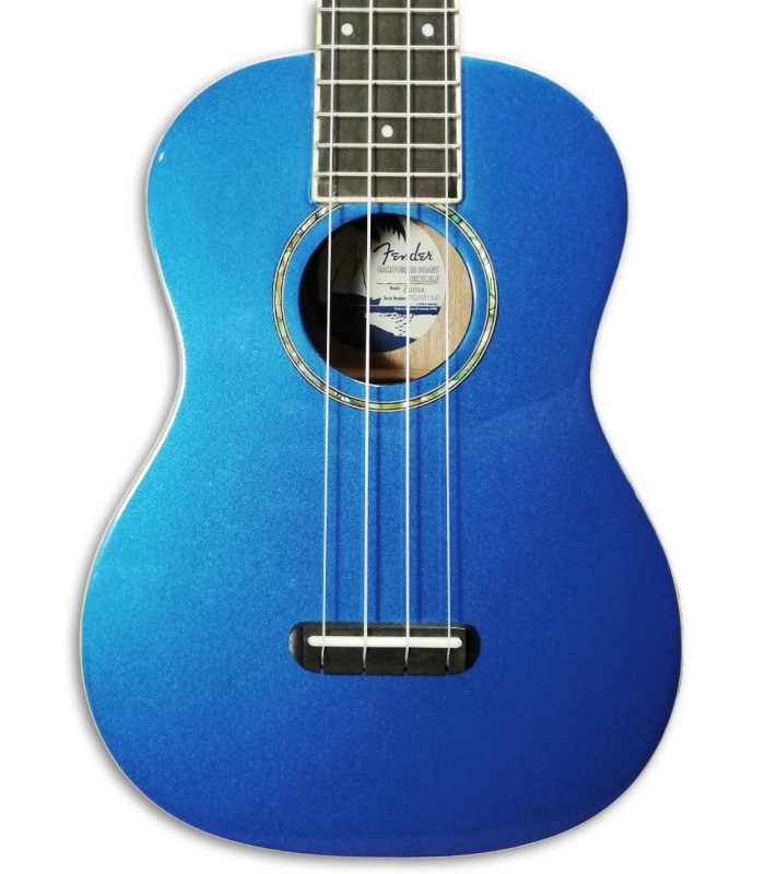 Photo of the Concert Ukulele Fender Zuma Classic LPB top