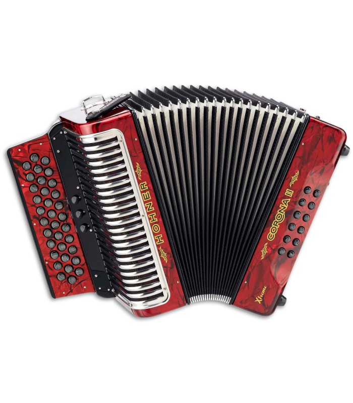 Photo of the Concertina Hohner Corona II Xtreme in red color