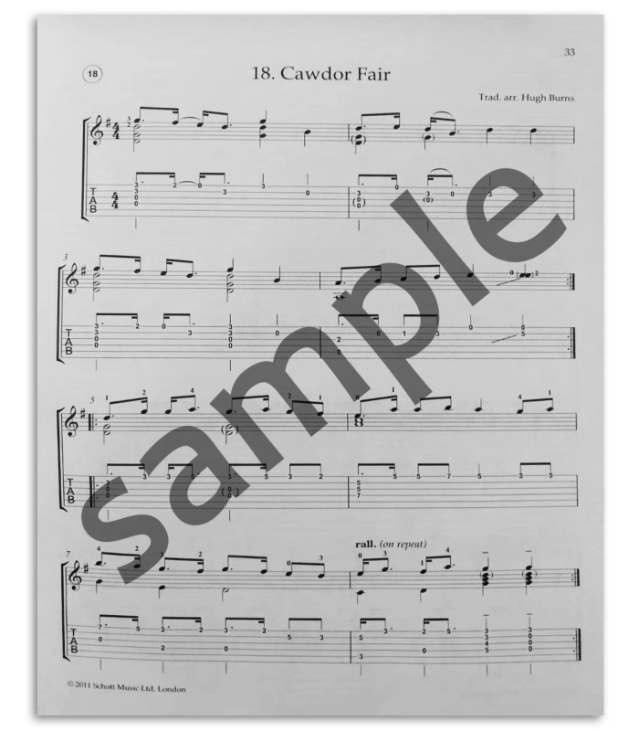 Photo of another sample of the Scottish Folk Tunes for Guitar