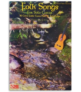 Photo of a sample of the Folk Songs for Solo Guitar book