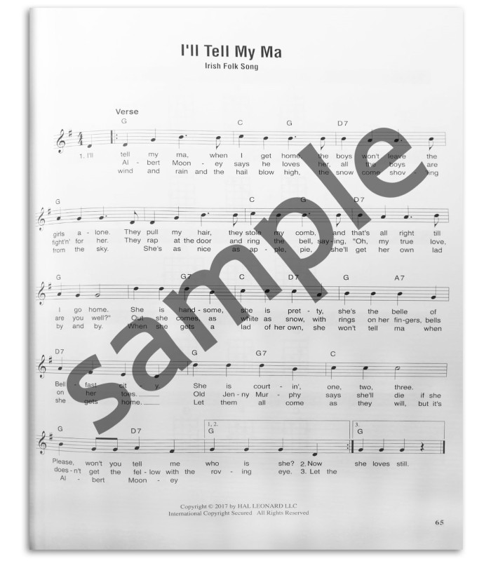 Photo of another sample from the Celtic Songs Strum Together Guitar book