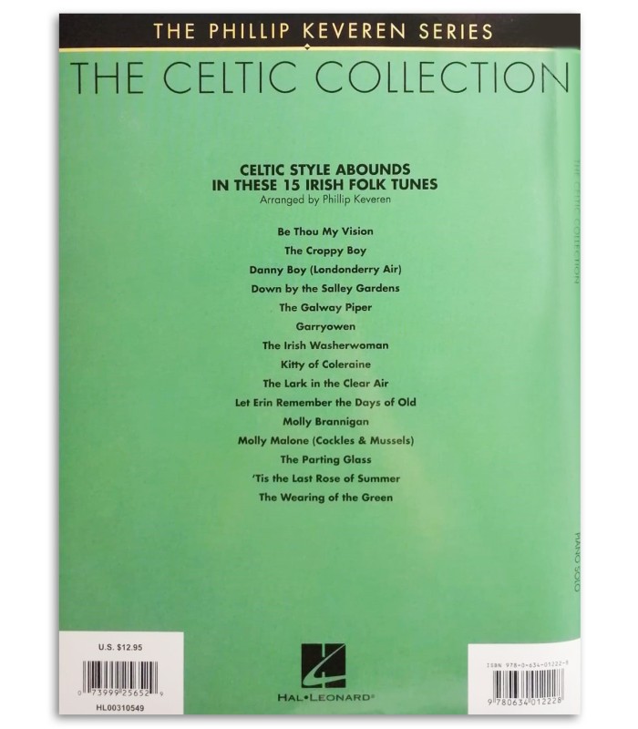 Photo of the The Celtic Collection 15 Traditional Irish Folk Piano book back cover