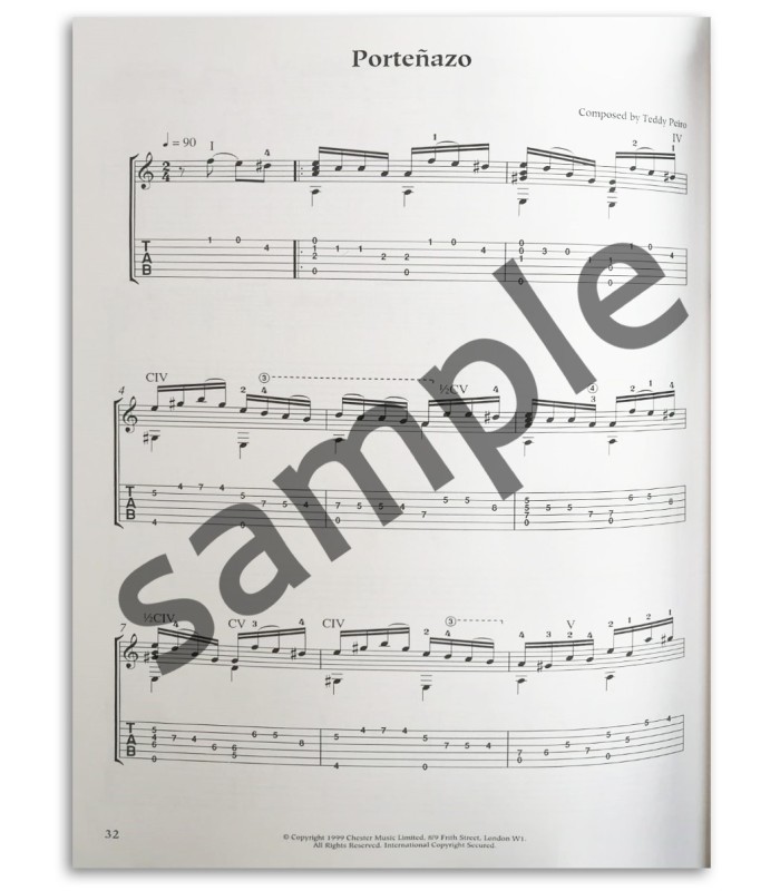 Photo of a sample from the Guitar Music of Argentina book