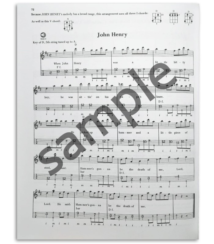 Photo of a sample from The Complete Bluegrass Banjo Method Fred Sokolow book