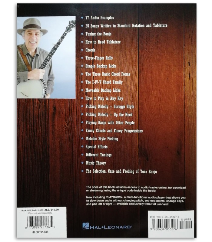 Photo of the The Complete Bluegrass Banjo Method Fred Sokolow book backcover
