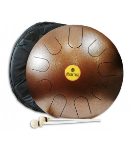 Photo of the Metta Drum LP model Dharma 16 LPD0616 with mallets and bag