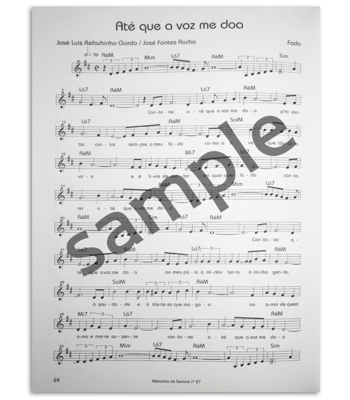 Photo of a sample from the Melodias de Sempre 27 by Manuel Resende book
