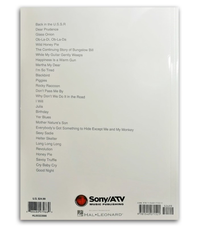 Photo of The Beatles White Album's book backcover