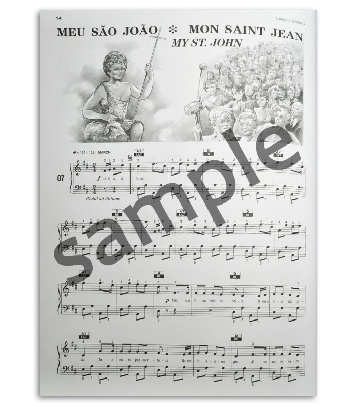 Photo of a sample from the Eurico Cebolo Book Método Piano Mágico No 3 PM 3 with CD