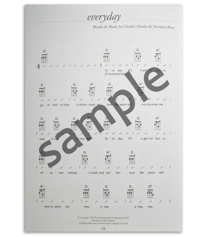 Photo of a sample from the 21 Easy Songs for Ukulele's book