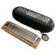 Photo of the Harmonica Hohner model Marine Band de Luxe in G with it's case