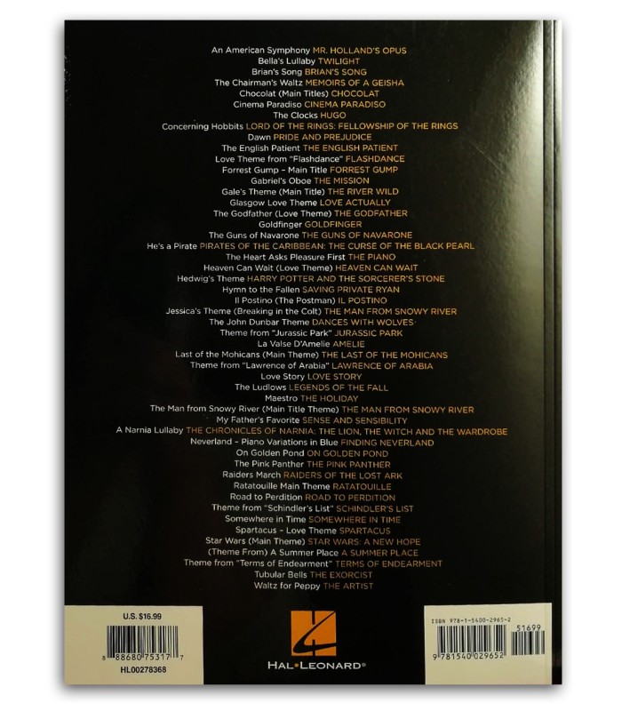 Photo of the First 50 Movies Themes You Should Play on Piano's book backcover
