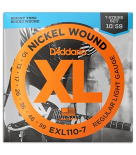 String Set Daddario EXL110 7 010 059 for Electric Guitar 7 Strings