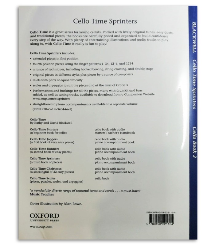 Photo of the Blackwell Cello Time Sprinters Book 3's backcover