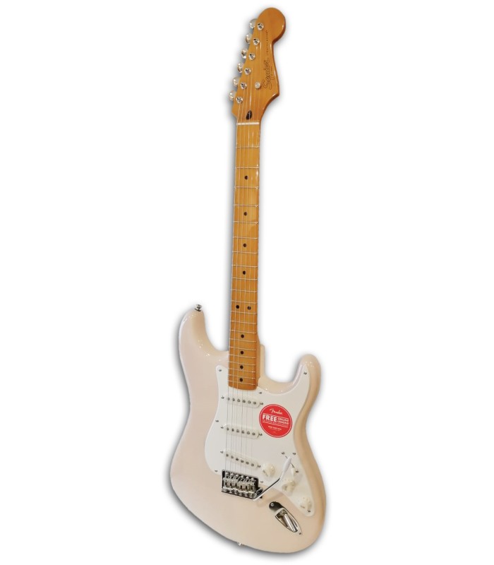 Photo of the Fender Electric Guitar Squier model Classic Vibe Stratocaster 50S White Blond