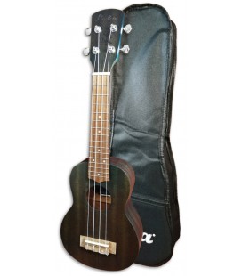 Photo of the Soprano Ukulele Laka model VUS5BL in Blue color with the Bag5BL Blue with Bag