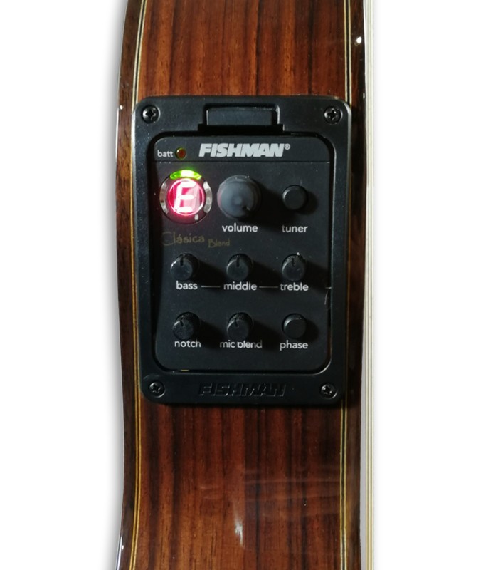 Photo of the classical guitar Paco Castillo model 235 TE's preamp