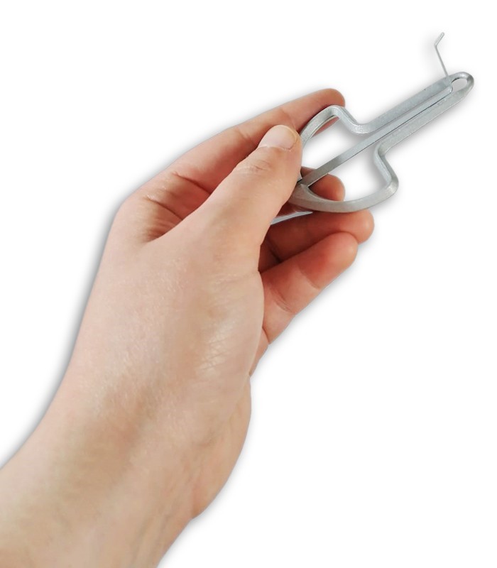 Photo of the Jaw Harp Schwarz model DB20-08 Metallic on a hand