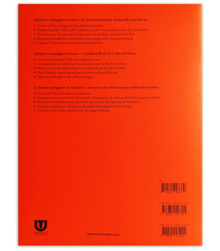 Photo of Schubert Sonate fur Arppegione und Klavier's book backcover