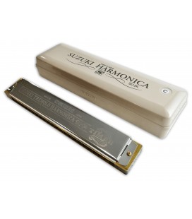Photo of the Harmonica Suzuki model SU24C 2 Timer Tremolo in C with it's case