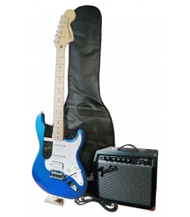 Pack Fender Squier Aff Strat HSS LPB Amplifier 15G Accssories