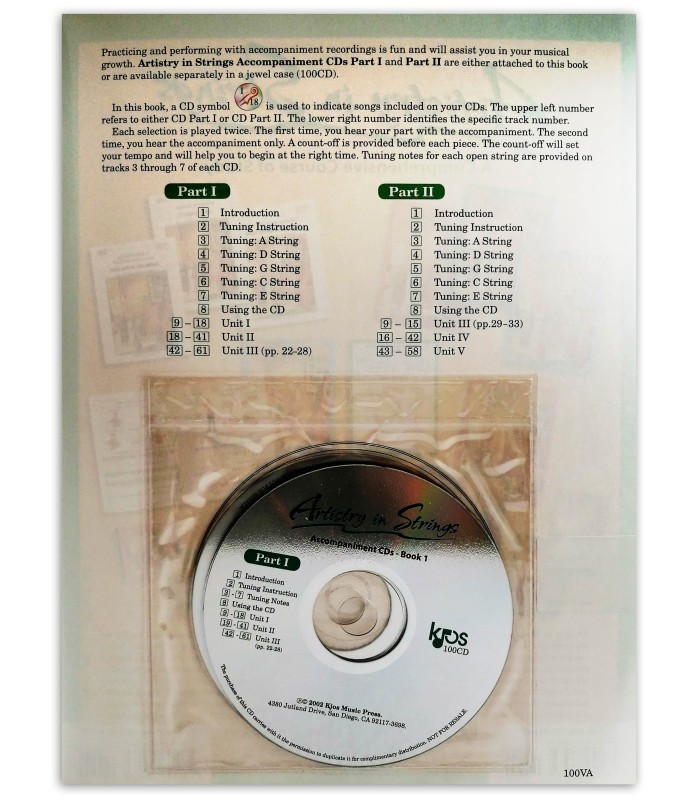 Photo of the book Frost artistry in string V 1 viola's table of contents