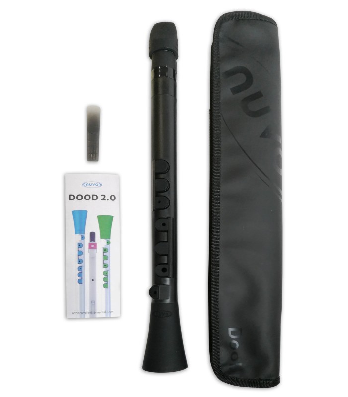 Photo of the clarinet Nuvo N430 DBBK Dood, the bag, the reed and the flyer