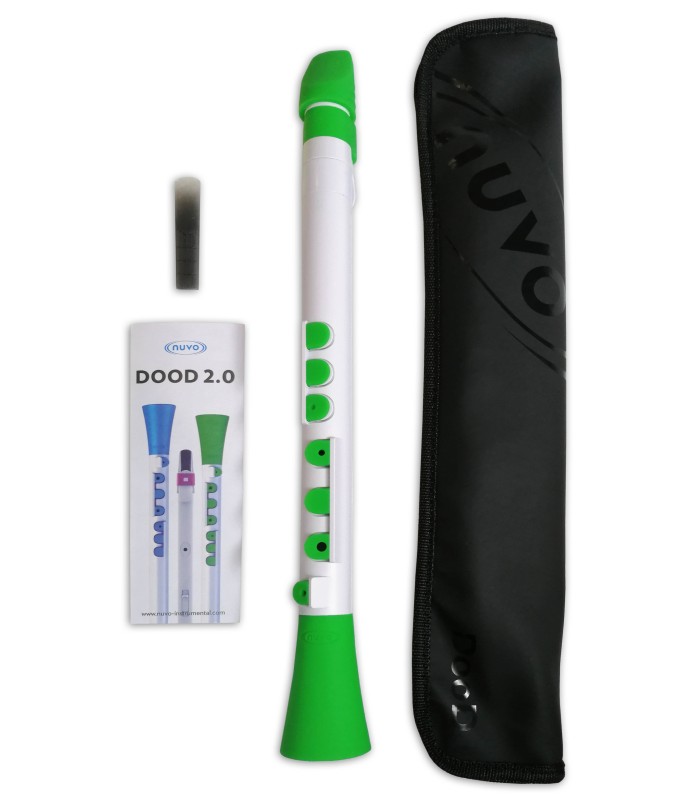 Photo of the clarinet Nuvo N430 DWGN Dood, the bag, reed and flyer