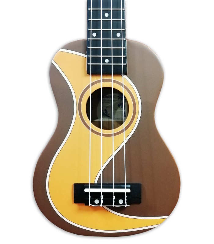 Top of the ukulele soprano model VGS W-SO-BR Manoa Muddy Roads