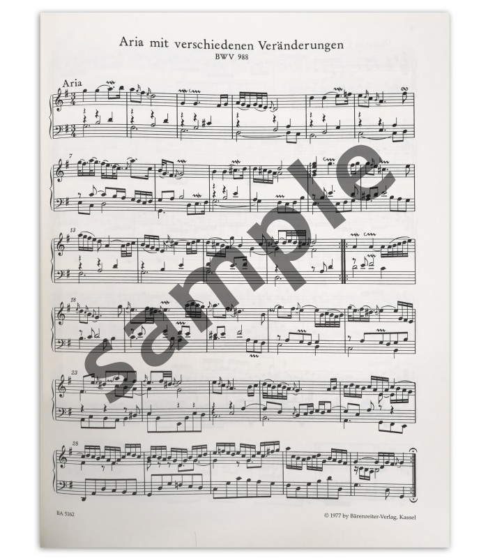 Sample of the Bach Goldberg variationen BWV 988's book