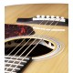 Detail of the electroacoustic guitar Walden model G570RCERVW Rui Veloso 40 years's top and bridge
